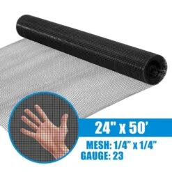 1/4 In. X 2 Ft. X 50 Ft. 23-Gauge Black Vinyl Coated Hardware Cloth, Multiple Use Welded Wire Fencing Roll -Dewalt Tools Shop fencer wire hardware cloth fencing cv23 b2x50mf14 40 1000