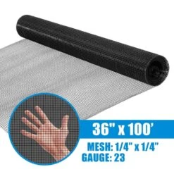 1/4 In. X 3 Ft. X 100 Ft. 23 Gauge Black Vinyl Coated Hardware Cloth, Multiple Use Welded Wire Fencing Roll -Dewalt Tools Shop fencer wire hardware cloth fencing cv23 b3x100mf14 40 1000
