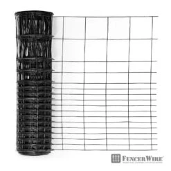 24 In. X 50 Ft. 16-Gauge Black PVC-Coated Rabbit Guard Fence, Poultry Fencing Wire Roll For Garden Yard Vegetable Plant