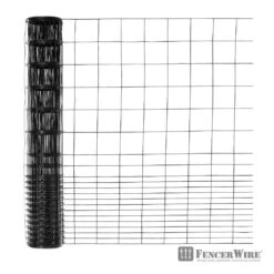 40 In. X 50 Ft. 16-Gauge Black PVC-Coated Rabbit Guard Fence, Poultry Fencing Wire Roll For Garden Yard Vegetable Plant