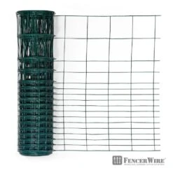 24 In. X 50 Ft. 16-Gauge Green PVC-Coated Rabbit Guard Fence, Poultry Fencing Wire Roll For Garden Yard Vegetable Plant