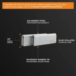 16-Gauge 7/8 In. Glue Collated Barbed Fencing Staples (2000-Count) 13 16-Gauge 7/8 In. Glue Collated Barbed Fencing Staples (2000-Count) -Dewalt Tools Shop freeman pneumatic staples fs16g78 4f 1000