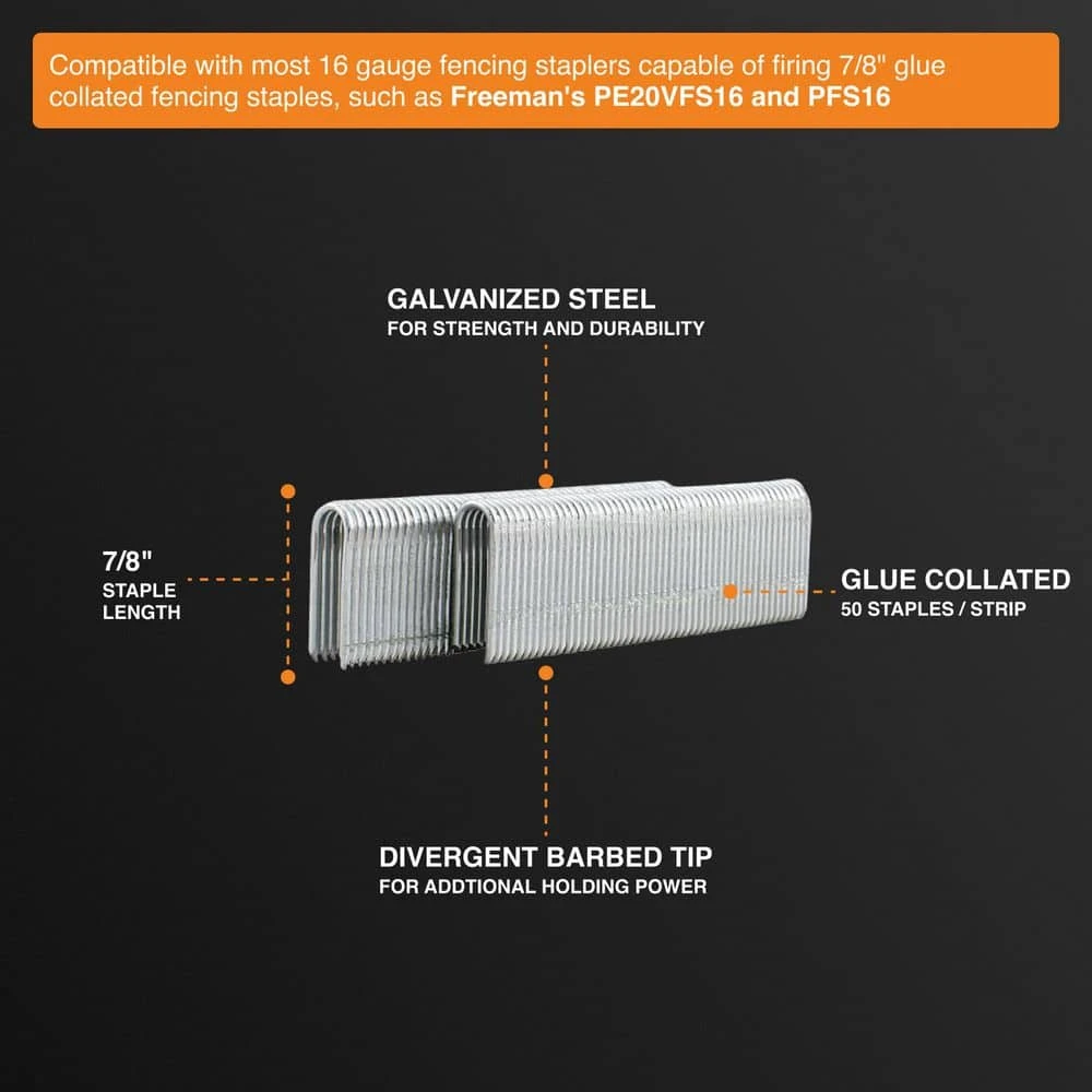 16-Gauge 7/8 In. Glue Collated Barbed Fencing Staples (2000-Count) 6 16-Gauge 7/8 In. Glue Collated Barbed Fencing Staples (2000-Count) - Image 4