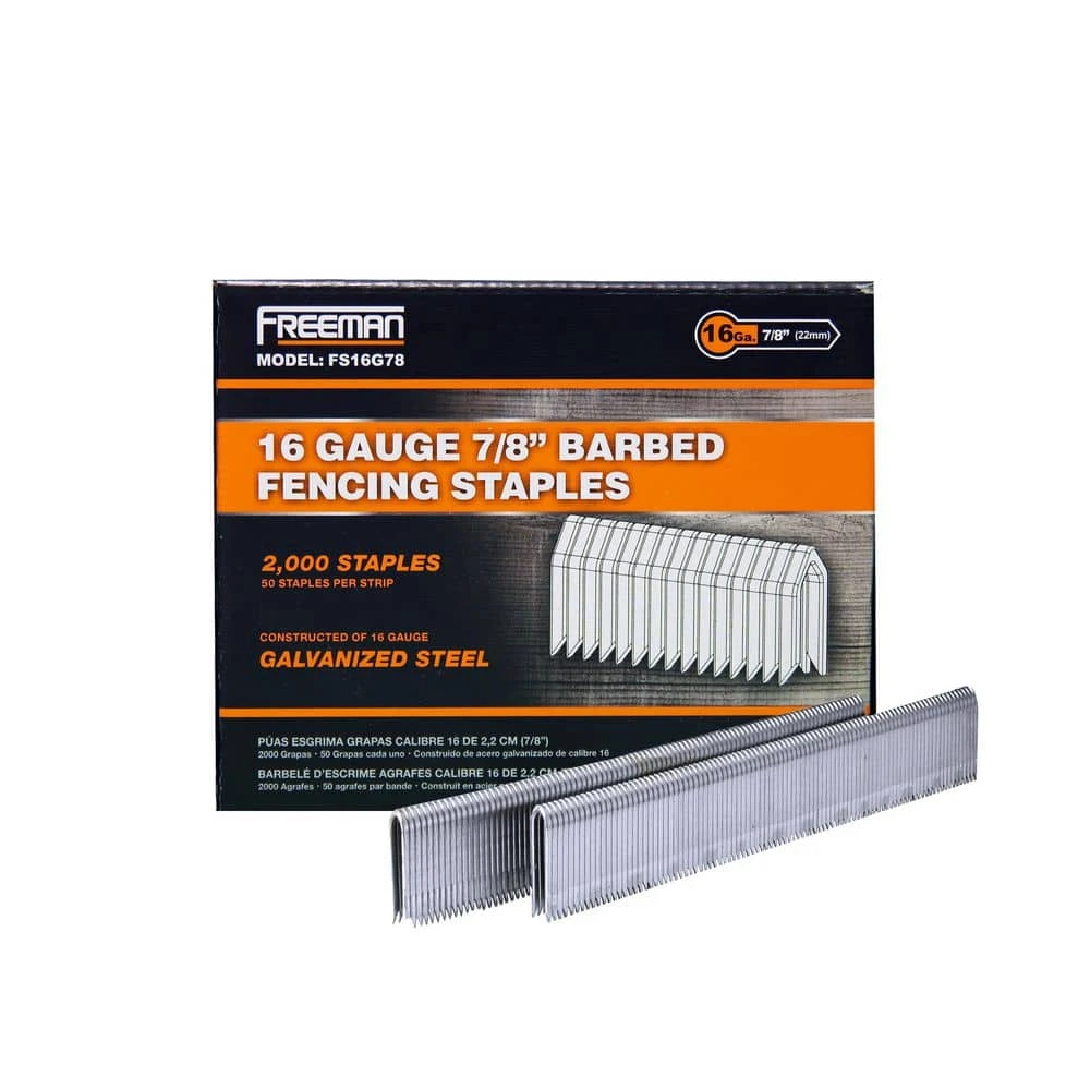 16-Gauge 7/8 In. Glue Collated Barbed Fencing Staples (2000-Count) 3 16-Gauge 7/8 In. Glue Collated Barbed Fencing Staples (2000-Count)