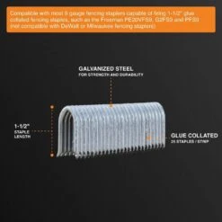 9-Gauge 1-1/2 In. Glue Collated Fencing Staples (1000-Count) -Dewalt Tools Shop freeman pneumatic staples fs9g150 4f 1000