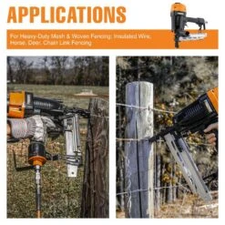 Pneumatic 9-Gauge 2 In. Fencing Stapler With T-Handle, Adjustable Metal Belt Hook, And Case -Dewalt Tools Shop freeman staplers pfs9 1f 1000