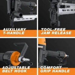 Pneumatic 9-Gauge 2 In. Fencing Stapler With T-Handle, Adjustable Metal Belt Hook, And Case -Dewalt Tools Shop freeman staplers pfs9 4f 1000