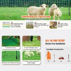 35 In. H X 164 Ft. L Farms Utility Portable Mesh Electric Fence Netting PE Net Fencing W/Posts And Double-Spiked Stakes -Dewalt Tools Shop green atengnes garden fencing yd240256 4f 1000