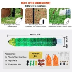 48 In. H X 168 Ft. L Farms Utility Portable Mesh Electric Fence Netting PE Net Fencing W/Posts And Double-Spiked Stakes -Dewalt Tools Shop green atengnes garden fencing yd240258 fa 1000