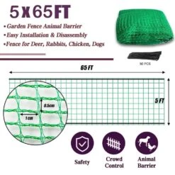 5 Ft. X 65 Ft. Green Plastic Safety Garden Snow Fence Temporary Construction Fencing Animal Barrier Net -Dewalt Tools Shop green atengnes garden fencing yd240549 76 1000