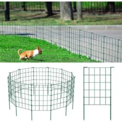 10 Ft. Green Garden Fence Decorative Fencing Rustproof Metal Wire Panel Border