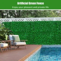 39.6 In. X 120 In. Artificial Green Fencing, Outdoor Waterproof Small Leaves Decorative Garden Screens -Dewalt Tools Shop green huluwat garden fencing s p247952 44 1000