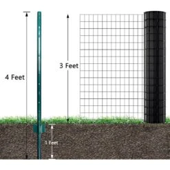 4 Ft. Fence Post Sturdy Duty Metal-Wire Fencing Steel Post For Outdoor In Green (10-Packs) -Dewalt Tools Shop green justincity garden fencing 014sa10 328d 1f 1000