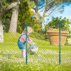 4 Ft. Fence Post Sturdy Duty Metal-Wire Fencing Steel Post For Outdoor In Green (10-Packs) -Dewalt Tools Shop green justincity garden fencing 014sa10 328d d4 1000