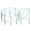 24 In. Metal Garden Fence, Decorative Garden Fencing With Leaf Pattern For Dogs (10-Pack)