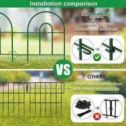 24 In. Metal Decorative Garden Fence And Borders For Dogs, Animal Barrier Fencing And Flower Bed-(25-Pack) -Dewalt Tools Shop green oyezvary garden fencing 28cph005066 4f 1000
