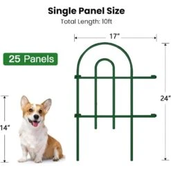 24 In. Metal Decorative Garden Fence And Borders For Dogs, Animal Barrier Fencing And Flower Bed-(25-Pack) -Dewalt Tools Shop green oyezvary garden fencing 28cph005066 c3 1000