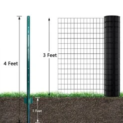 1.2 In. X 3/5 In. X 4 Ft. Metal No Dig Garden U Fence Post For Wire Fencing Steel Post For Yard, Green, Pack Of 10 -Dewalt Tools Shop green t posts u posts 7h3l9d6j c3 1000