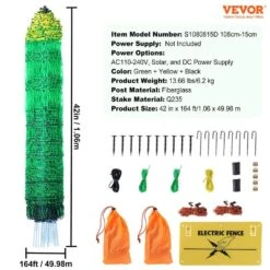 Electric Fence Netting 42 In. H X 164 Ft. L Polywire Net Fencing With Posts And Double-Spiked Stakes Utility Portable -Dewalt Tools Shop green vevor garden fencing dxjcwlw42in1lycclv9 76 1000