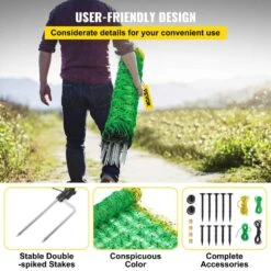 42.5 In. H X 164 Ft. L Polywire Electric Fence Netting Net Fencing With 14 Posts Utility Portable Mesh For Farms -Dewalt Tools Shop green vevor garden fencing ktddzwlw108cmtcuyv0 44 1000