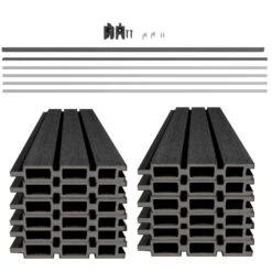 Ultra Easy Fencing 6 Ft.Hx6 Ft.W Hawaiian Charcoal Wood Plastic Composite Horizontal Fence Panel Section With Gray Frame -Dewalt Tools Shop hawaiian charcoal newtechwood composite fence panels fence uh66 6 6 ch 44 1000
