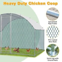 6.5 Ft. X 9.8 Ft. X 6.5 Ft. Large Poultry Fencing Metal Chicken Run House With Waterproof Cover Arch Chicken Coop 14 6.5 Ft. X 9.8 Ft. X 6.5 Ft. Large Poultry Fencing Metal Chicken Run House With Waterproof Cover Arch Chicken Coop -Dewalt Tools Shop karl home chicken coops k1g67000004 1f 1000
