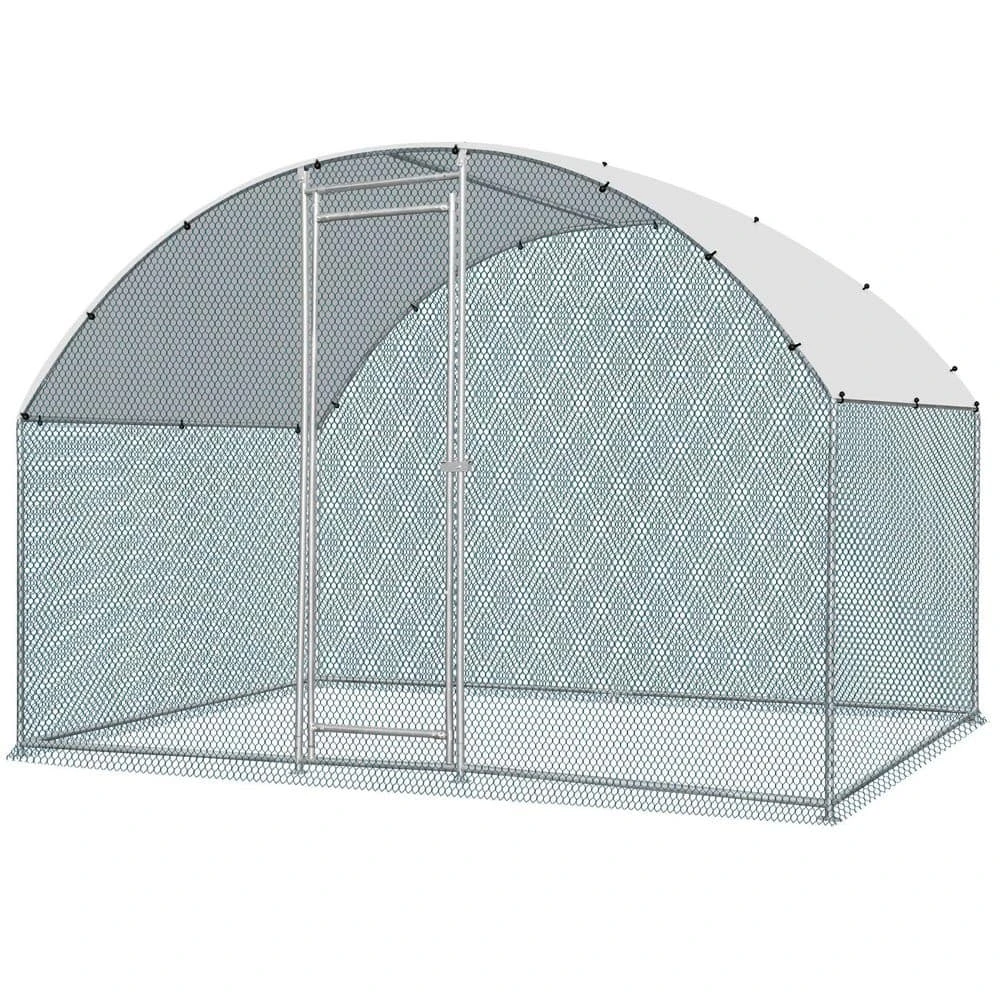 6.5 Ft. X 9.8 Ft. X 6.5 Ft. Large Poultry Fencing Metal Chicken Run House With Waterproof Cover Arch Chicken Coop 3 6.5 Ft. X 9.8 Ft. X 6.5 Ft. Large Poultry Fencing Metal Chicken Run House With Waterproof Cover Arch Chicken Coop