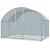 9.8 Ft. X 9.8 Ft. X 6.5 Ft. Large Poultry Fencing Metal Chicken Run House With Waterproof Cover Arch Chicken Coop