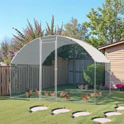 13.1 Ft. X 9.8 Ft. X 6.5 Ft. Large Poultry Fencing Metal Chicken Run House With Waterproof Cover Arch Chicken Coop -Dewalt Tools Shop karl home chicken coops k1g67000006 c3 1000