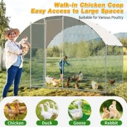 13.1 Ft. X 9.8 Ft. X 6.5 Ft. Large Poultry Fencing Metal Chicken Run House With Waterproof Cover Arch Chicken Coop -Dewalt Tools Shop karl home chicken coops k1g67000006 fa 1000