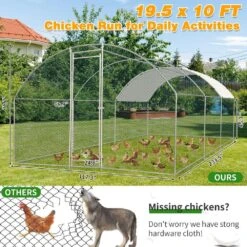 19.7 Ft. X 9. 8 Ft. X 6.5 Ft. Large Poultry Fencing Metal Chicken Run House With Waterproof Cover Arch Chicken Coop -Dewalt Tools Shop karl home chicken coops k1g67000007 4f 1000