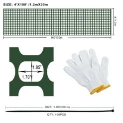 4 Ft. X 100 Ft. Mesh Fencing Roll With 100 Zip Ties Reusable Netting, Garden And Animal Flat/Spaced Picket Iron -Dewalt Tools Shop kiwdzfu dog gates sa0522073 1f 1000