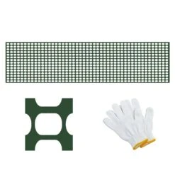 4 Ft. X 100 Ft. Mesh Fencing Roll With 100 Zip Ties Reusable Netting, Garden And Animal Flat/Spaced Picket Iron