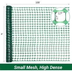 4 X 100 Ft. Green Plastic Mesh Fence Roll Barrier Durable PE Safety Net For Construction Animal Garden Fencing -Dewalt Tools Shop kiwdzfu snow fencing a422ph522284 1f 1000
