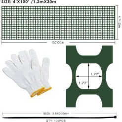 Plastic Mesh Fencing Netting Roll 4 Ft. X 100 Ft. With Zip Ties Temporary Reusable Green For Garden Animal Barrier -Dewalt Tools Shop kiwdzfu snow fencing a422ph522286 1f 1000