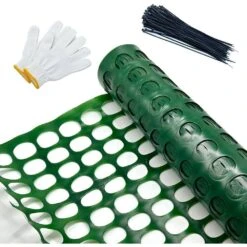 Plastic Mesh Fencing Netting Roll 4 Ft. X 100 Ft. With Zip Ties Temporary Reusable Green For Garden Animal Barrier -Dewalt Tools Shop kiwdzfu snow fencing a422ph522286 76 1000