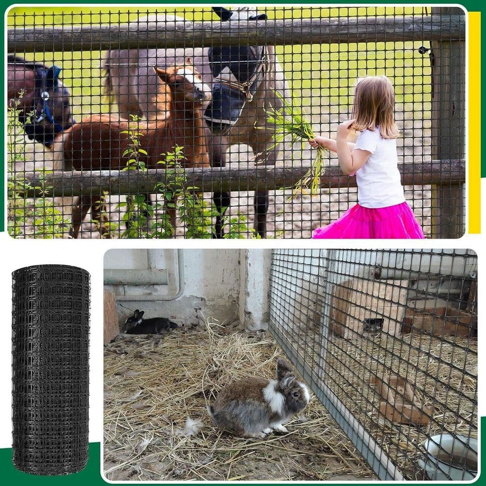 2 In. 164 Ft. Plastic Mesh Fence Safety Barrier Netting For Construction Animal Garden Pool Temporary Fencing Black 6 2 In. 164 Ft. Plastic Mesh Fence Safety Barrier Netting For Construction Animal Garden Pool Temporary Fencing Black - Image 4