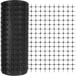 2 In. 164 Ft. Plastic Mesh Fence Safety Barrier Netting For Construction Animal Garden Pool Temporary Fencing Black