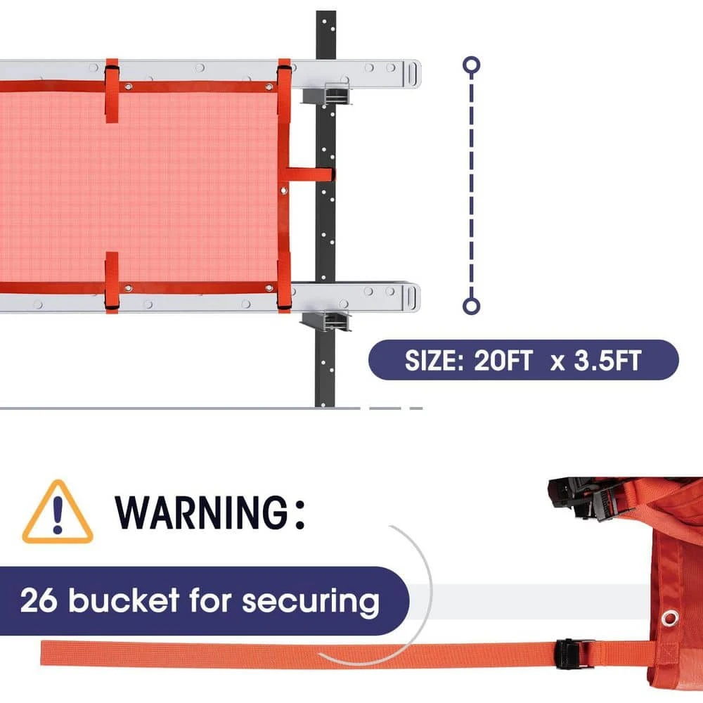 Safety Net Construction Debris Netting 20 Ft. Industrial Guard Rail Scaffold Enclosure Visibility Barrier Fencing 7 Safety Net Construction Debris Netting 20 Ft. Industrial Guard Rail Scaffold Enclosure Visibility Barrier Fencing - Image 5