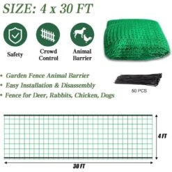 Garden Fence Temporary Safety Fencing 4 Ft. X 30 Ft. With 50 Zip Ties Plastic Construction Barrier Green -Dewalt Tools Shop kiwdzfu snow fencing a422ph522302 1f 1000