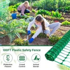 4 X 100 Temporary Plastic Snow Fence With Stakes Garden Fencing Roll Reusable Safety Barrier For Lawn And Pool Use -Dewalt Tools Shop kiwdzfu snow fencing a422ph522304 1f 1000