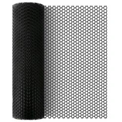 16 In. X 33 Ft. Plastic Chicken Wire Mesh Black 0.3 Openings For Garden Net Poultry Fencing Animal Cage Fence