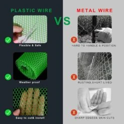 15.7 In. X 19.7 Ft. Green Plastic Chicken Wire Mesh With 30 Twist Ties For Poultry Netting And Garden Fencing -Dewalt Tools Shop kiwdzfu snow fencing a422ph522360 4f 1000