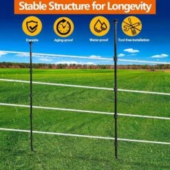 3.6 Ft. Garden Fence Posts Heavy Glass Fiber 11mm Diameter Temporary Fencing Electric Fence Posts In Black, (20-Pack) -Dewalt Tools Shop kiwdzfu snow fencing a422ph522367 4f 1000