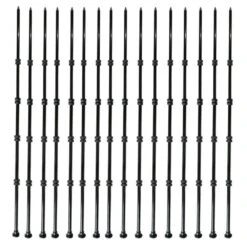3.6 Ft. Garden Fence Posts Heavy Glass Fiber 11mm Diameter Temporary Fencing Electric Fence Posts In Black, (20-Pack)
