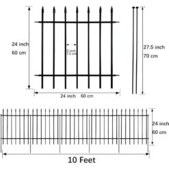 Decorative Metal Garden Fence 24 X 24 Panels, 10 Ft. Total, Folding Landscape Fencing For Yard And Pet Barrier -Dewalt Tools Shop kiwdzfu snow fencing bsa0422078 4f 1000