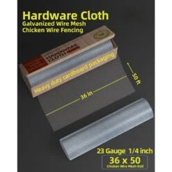 1/4 In. X 3 Ft. X 50 Ft. Hardware Cloth, Hot-Dip Galvanized After Welding, Galvanized Wire Mesh Roll, Chicken Fencing -Dewalt Tools Shop laybus hardware cloth fencing qh33c4bz8 c3 1000