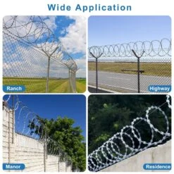 296 Ft. Galvanized Steel Concertina Wire Fencing With Pliers Gloves For Garden Wall Farm Factory Back Yard Security -Dewalt Tools Shop laybus snow fencing vv64y9rj0 40 1000