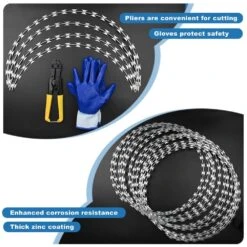 296 Ft. Galvanized Steel Concertina Wire Fencing With Pliers Gloves For Garden Wall Farm Factory Back Yard Security -Dewalt Tools Shop laybus snow fencing vv64y9rj0 4f 1000