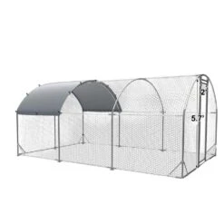 9.2'W X 18.7'L X 6.5'H Metal Chicken Coop, Upgrade Three Support Steel Wire Impregnated Plastic Net Cage,Poultry Fencing